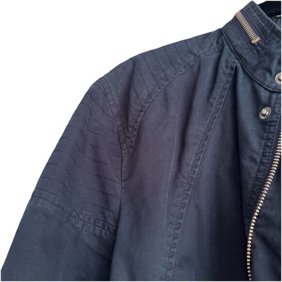 Armani Exchange Women’s Navy Blue Tailored Moto Zipper Accent Jacket Sz Small P - Picture 4 of 5